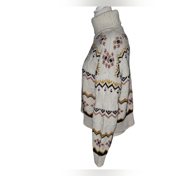 Evereve Womens Lyra Fair Isle Turtleneck Size Medium - Picture 6 of 15